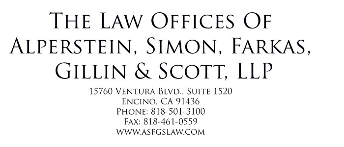 LAW OFFICE OF ALPERSTEIN, SIMON, FARKAS, GILLIN & SCOTT, LLP